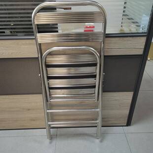 不锈钢叠折椅子家用餐椅便携USS休闲椅户外靠背板人椅金属宿舍单