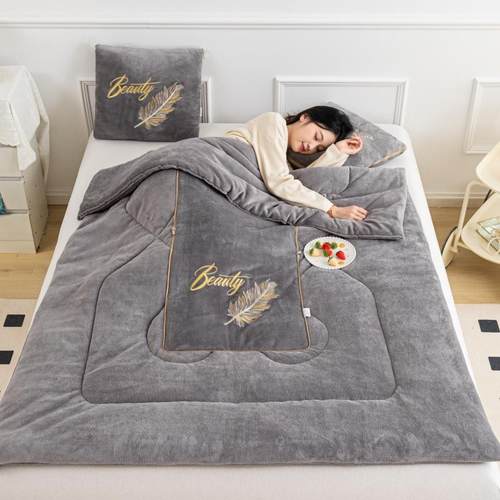 毯抱枕被子午两用睡加厚二合一折汽F9956886叠车载枕头被办公室子