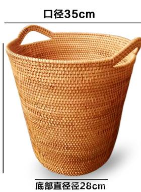越南花藤编XWC工脏衣服桶浴室家用收纳筐篮手杂编织手提物桶