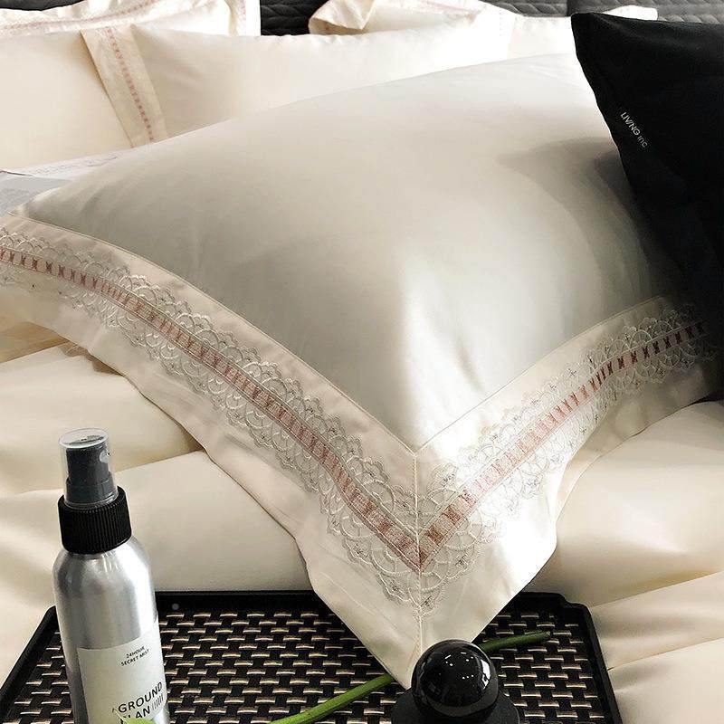 式简约轻奢A欧XR20231类母婴100s长绒绣棉四件套全棉刺边被套纯级