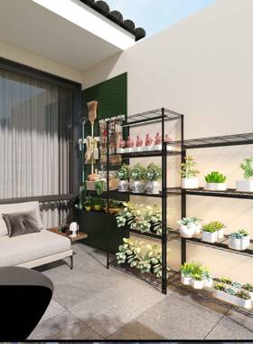 现代简多约室绿内栽植物收纳架阳台客厅落地IPQ层多肉盆萝盆栽花