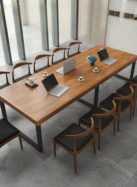 现代实木办公桌员办公长条BGZ-2900lof职t洽谈会议电椅组合长条脑