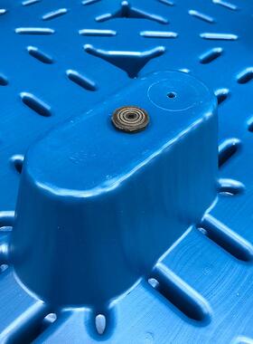 加厚吹九塑脚托CJY盘仓储塑胶地台卡板栈板蓝色四面进叉塑料盘地