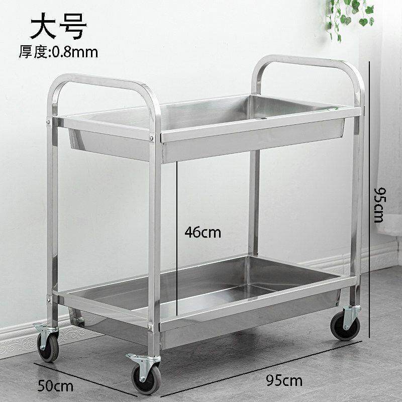 送早餐车餐车酒店推查看详情车摊小推车加厚不锈钢餐收碗车双层手