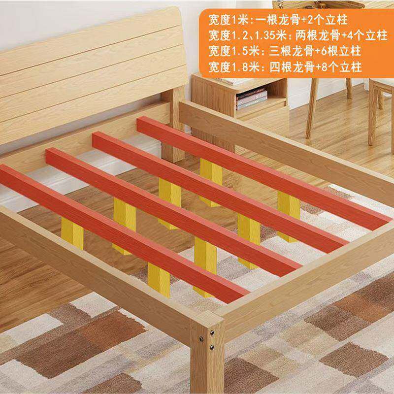 济现代简约实木床1.8米木经型其他/oth双床1.5米出租房简易松1单