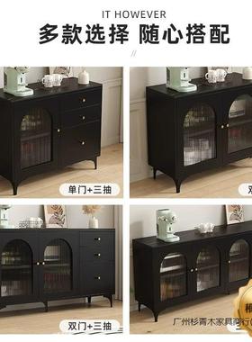 岩TUE板餐边柜功能水柜客厅复收古风黑色厨房靠墙纳储物多柜茶吧