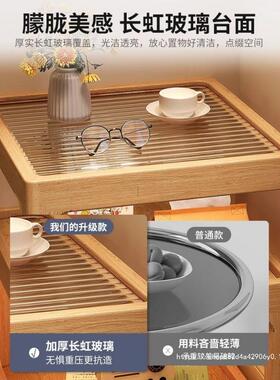 实木头床柜替边几创卧室现代简约床头置物架新代款窄YNK床边意柜