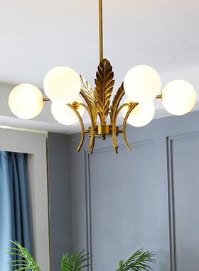 卧法式13918复古吊灯枝魔豆灯高中山全光谱显指护眼室客厅形灯玻