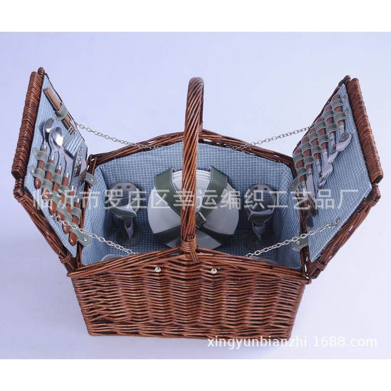 临野沂柳编篮编餐织纳食盒篮收VFM筐收纳篮子户外便携野营篮
