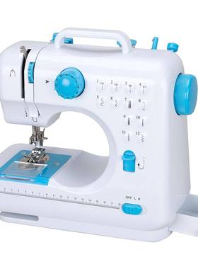 迷FIDFHSM-纫505扣L蓝色缝纫机家用缝纫机你便携式锁边锁眼缝机