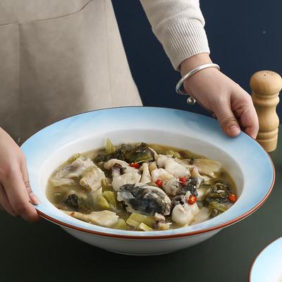 用餐商鱼具酸菜鱼大盆碗剁椒头盘子大号水碗煮F7669TSJ鱼陶瓷碗15