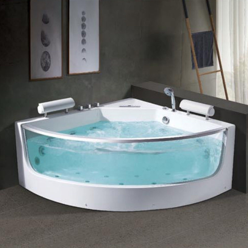 冲浪按摩涡旋浴缸亚克力材质 轻奢豪华扇形转角恒温浴盆Jacuzzi