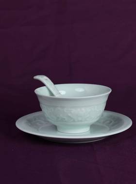 怀窑富花廷开贵餐碗具玉青碗具米饭个性碗团圆家用单个饭碗2LGF02