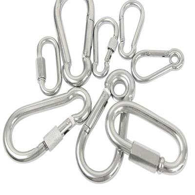 30保4不DKH锈钢簧扣白钢登弹山扣扣快挂卡扣险白钢连接扣钥匙狗链