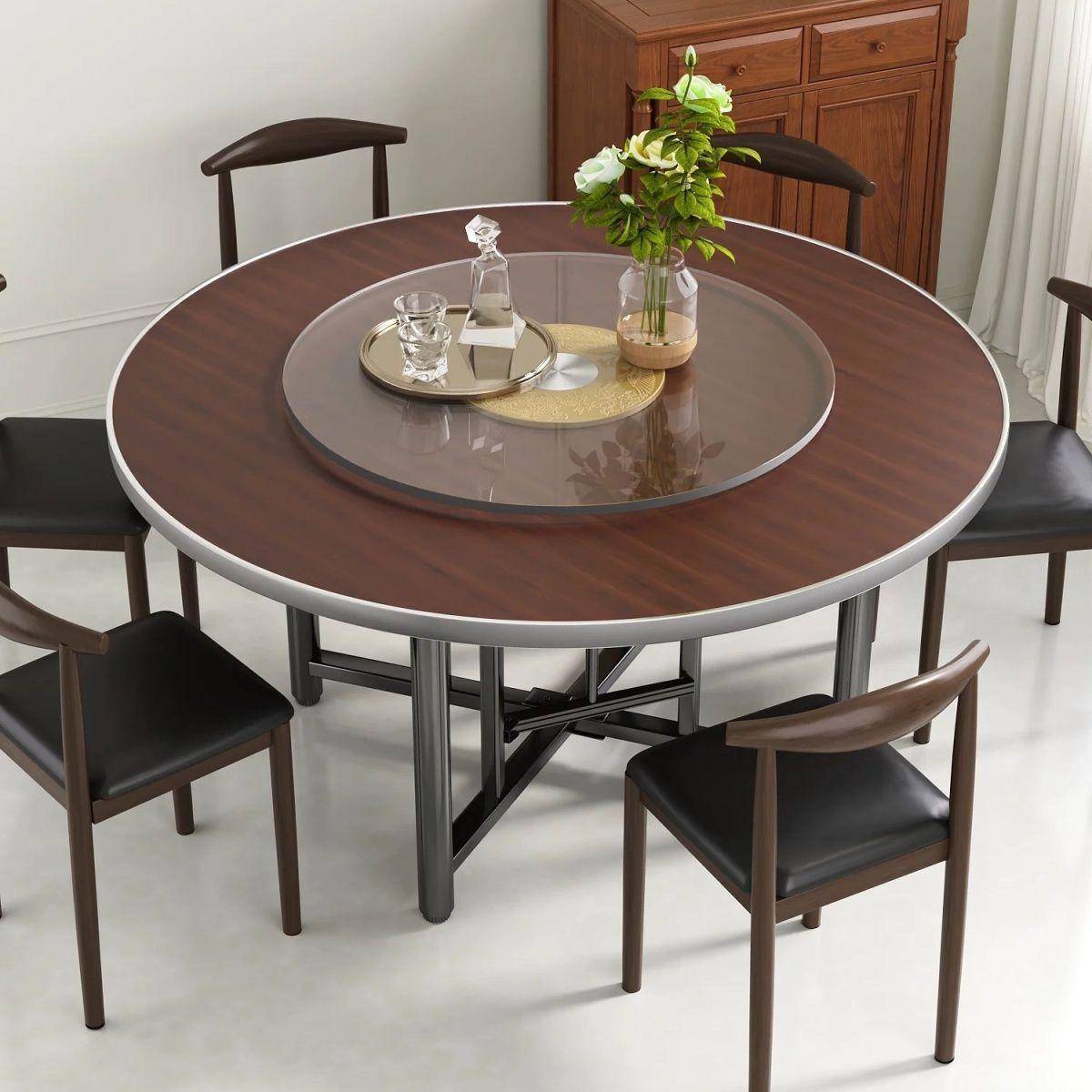 圆加厚大桌面实子木圆桌台面家用店可折叠杉木圆桌面板圆JCQ形餐