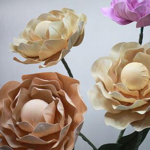 大型牡置丹纸艺花e2025-9va外防水仿美真商场户景区活动装饰布道