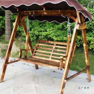 全木防腐木户QGB千外秋千摇椅儿童吊椅时尚双人秋秋千加实厚秋千