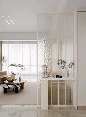 轻奢入户客厅简约现代玄关生柜12917玻璃屏卫间对门遮挡不锈正钢