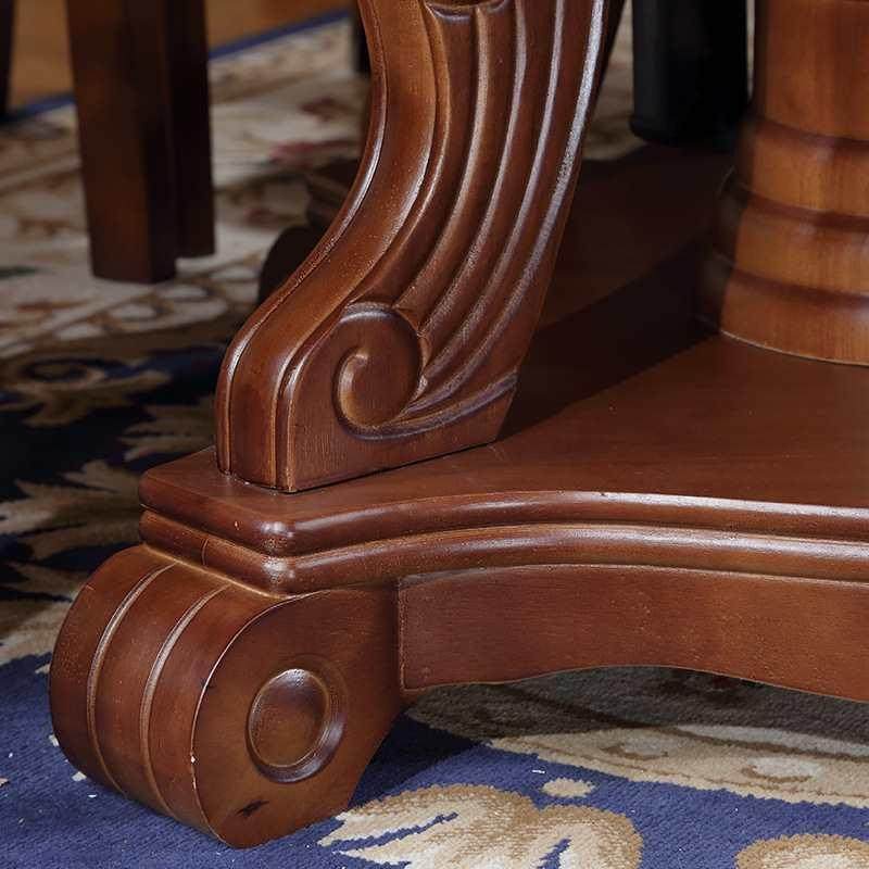 桌实木大圆实橡木圆形餐桌椅组合8人中餐式带转盘圆餐饭店厅10人