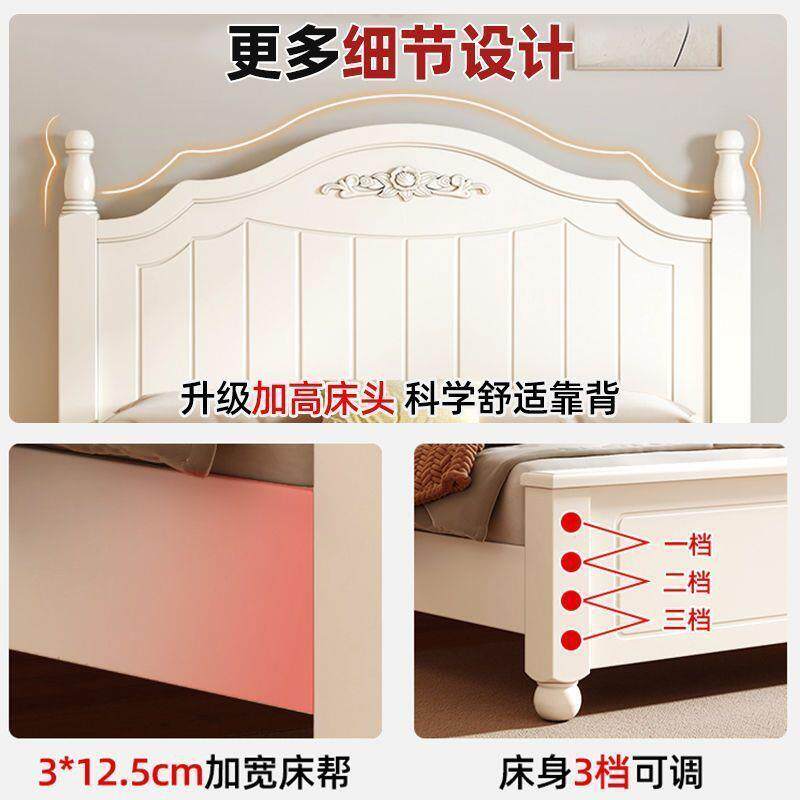 法见详情式代田园风木实床家用现加厚双人床经济型出租房单人床.2