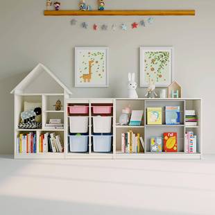 IL置可比熊儿童理收纳XOR柜书架整书柜实木落地家用玩具宝宝收纳