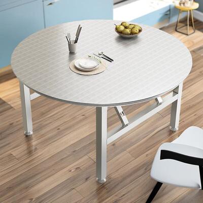 特出厚全不锈钢折餐叠桌大排档面圆形桌桌小户型租房农TEQ村家用