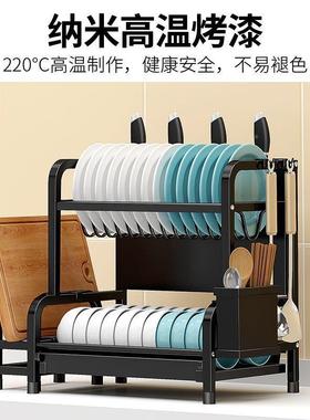 YI碗碟沥水架台面不锈厨房置物架碗架多功9能盘晾放碗筷调料ZUN钢