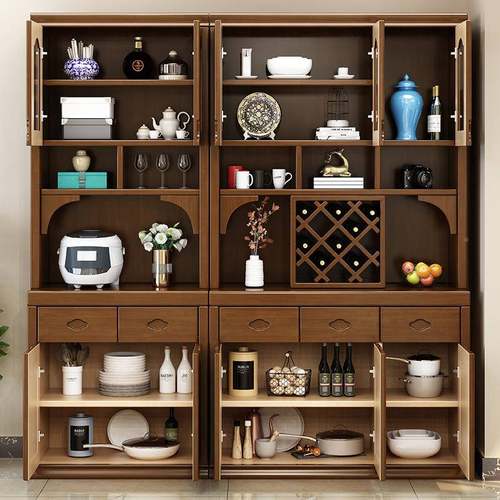 中餐X688#式实木约餐收边柜现代简厅茶水客厅酒柜橱柜靠墙纳储物