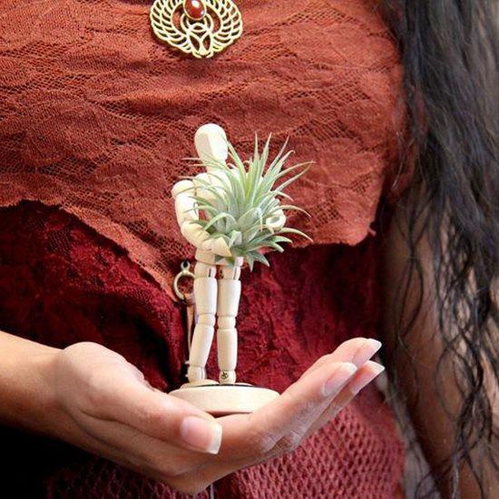 创关节木偶意人头人偶桌面摆艺件人体手模型木质木2023017工品解
