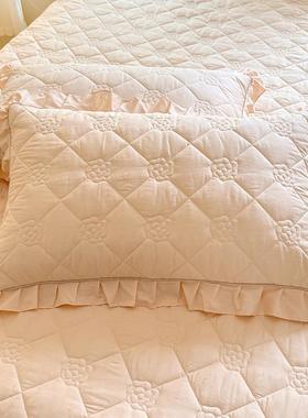 纯色纯棉席加厚床单SX202412裙件全棉棉夹公主风蕾丝床罩床垫套梦