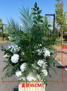 新款婚庆森系地排仿花真成品装饰花尤22939加利花绢排T台路引婚礼