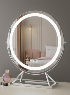 化妆镜带灯led台式桌面梳妆台52480镜美子旋转梳能妆镜智新款大妆