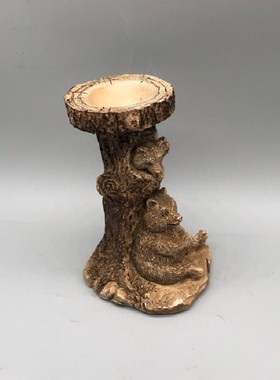 树脂水晶球底座母子熊球托底托球拖球架底座葫芦矿标摆件支