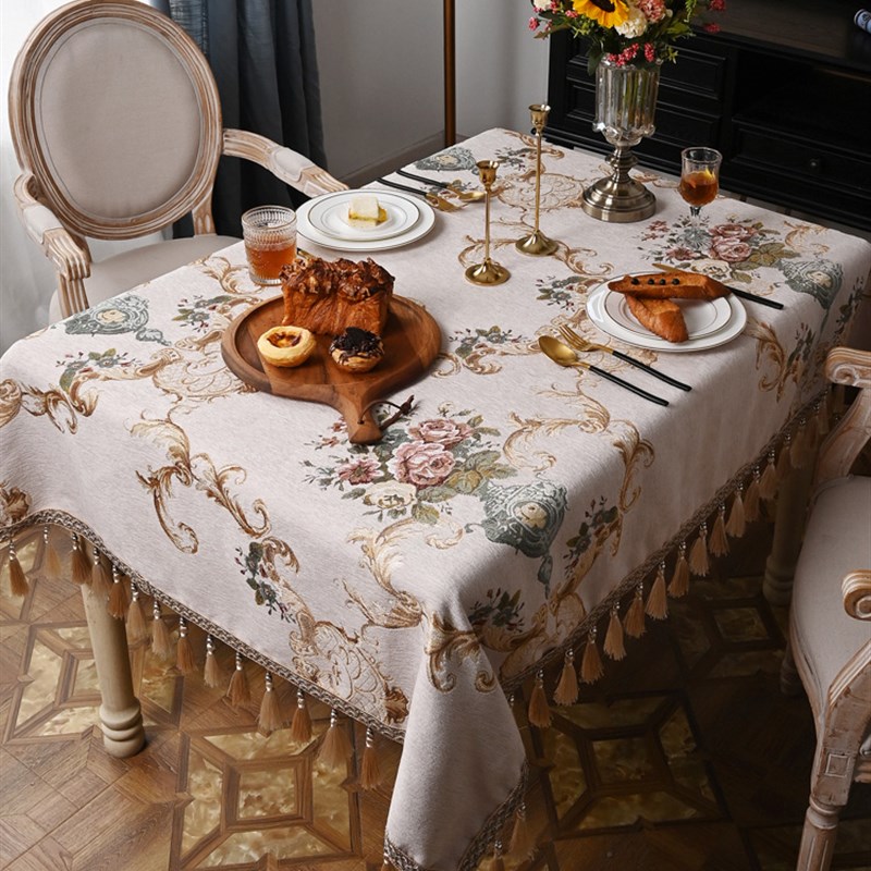 欧式餐桌布长方形高端奢华茶几桌布布艺2021新款方桌台布桌子垫布