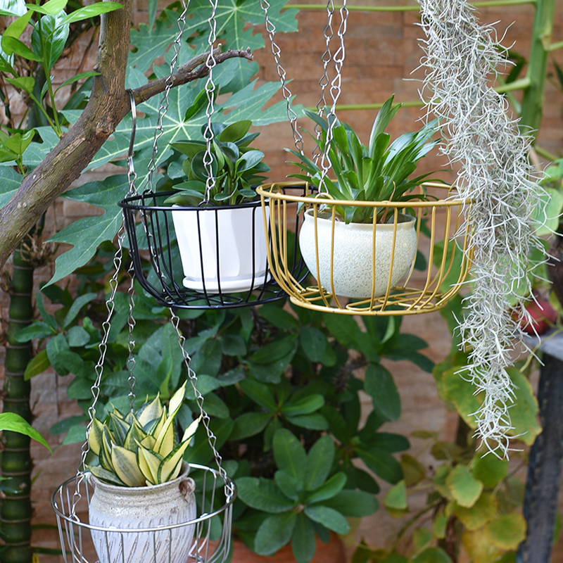 不锈钢吊篮花架阳台墙壁悬挂式绿植多肉吊篮壁挂栏杆垂吊花盆架