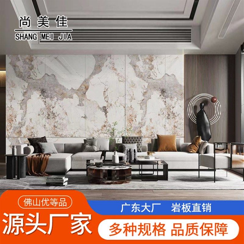 潘多拉岩板电视背景墙1200x2400沙发客厅艺术大理石连纹大板定制