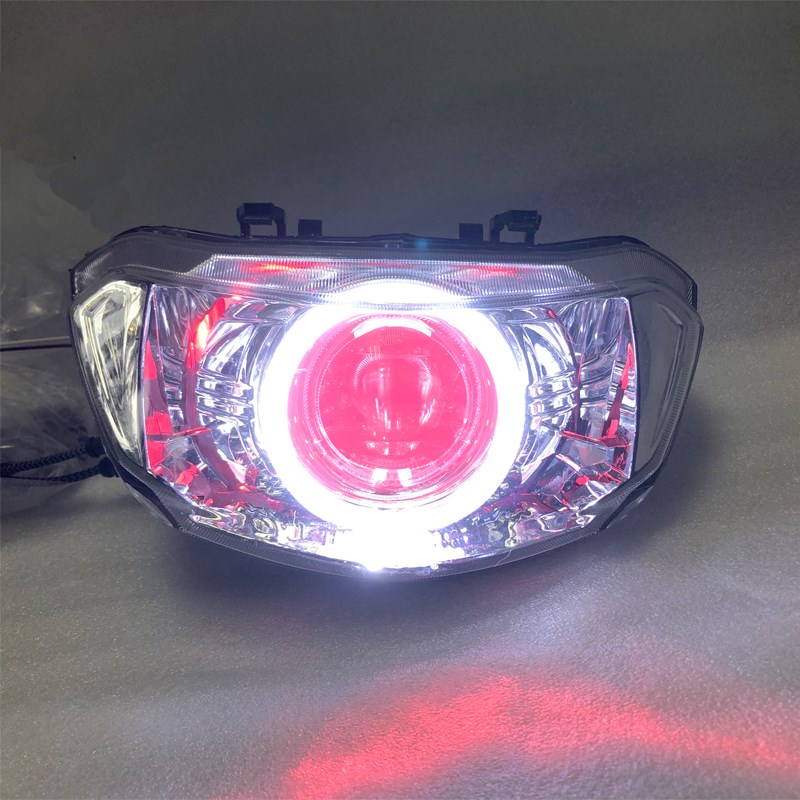 老款巧格二代jog大灯总成LED激光透镜海5恶魔眼福喜车灯前大灯泡