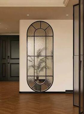 式玻法璃屏风奶油复风客厅入户SR-131镜隔断遮挡墙古拱形装饰假窗