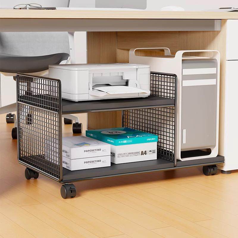 式脑桌下主机托架可动移滑轮置物架机箱柜电20064725底座托盘打印