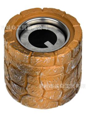 便携式壁壁炉SN12水泥桌面酒精壁炉真火炉家取暖用炉黄色裂纹摆件