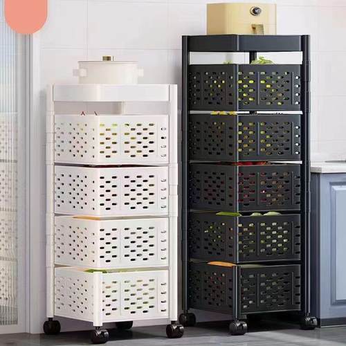 厨房旋转置物地架落纳家功用cxw123pd多能蔬菜转角架多层菜篮子放