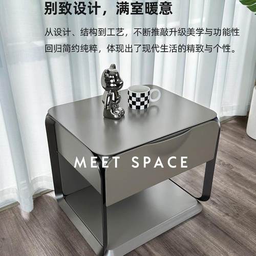 意床头式柜高PS-T585定烤漆实木柜卧室床边柜极简床边物柜储高设