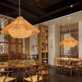 餐厅藤艺吊912农灯家乐日手工编织鸟巢草帽艺田园饭店式 复古圆形