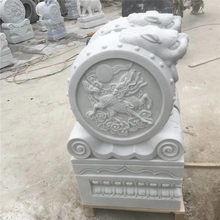 石墩抱鼓雕一对青石石鼓门汉白玉貔貅家用855门鼓石墩门石口摆件
