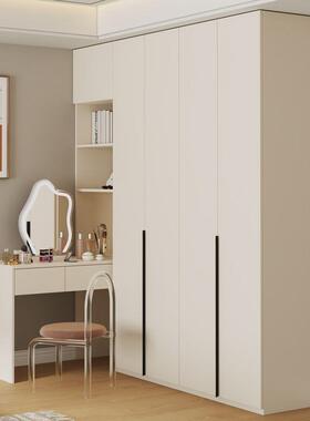 柏珑实木欧松板衣油柜卡SIQ书带桌组合转角奶风家用