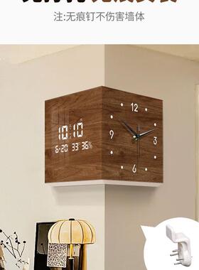 中拐古F985M667风面客厅转角时钟万年历2025新款电子角钟双挂钟壁