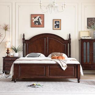 美式家用实木床1米式KIZ8床高端主卧室双人床法复古小户型储大物