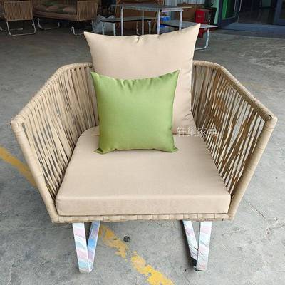 休闲户编外藤编沙发民宿0109度假村酒店编藤椅沙发藤室外现代简约