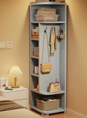 角帽架落地实25456家用卧室立式置物架转简木易挂衣衣架多功能收