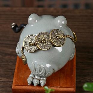 陶5697瓷三哥蟾窑金可养茶宠茶盘件配件蟾足蜍家居招财摆茶室茶桌